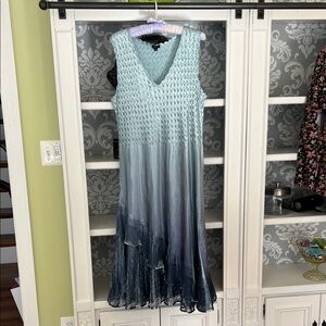 Two piece Elegant Ombre Blue Dress